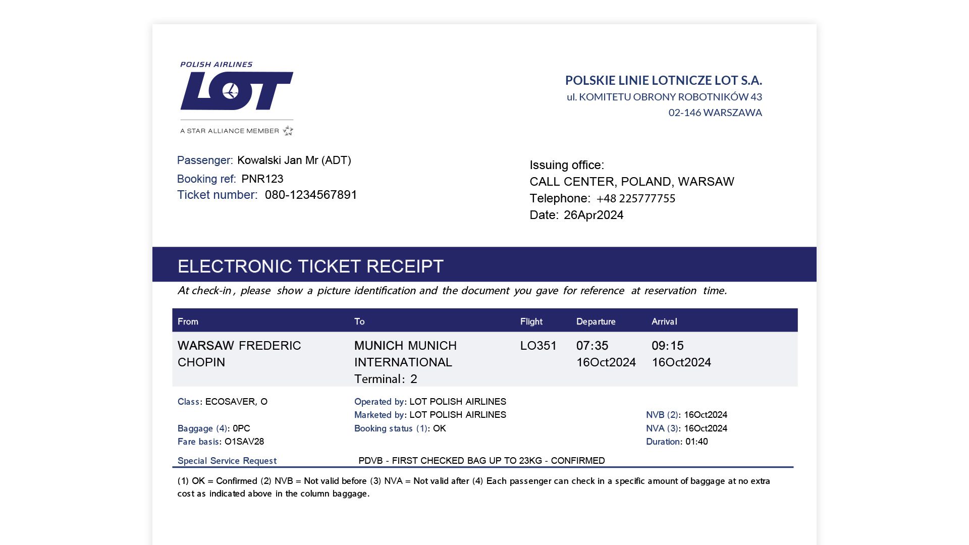 graphic of electronic booking confirmation